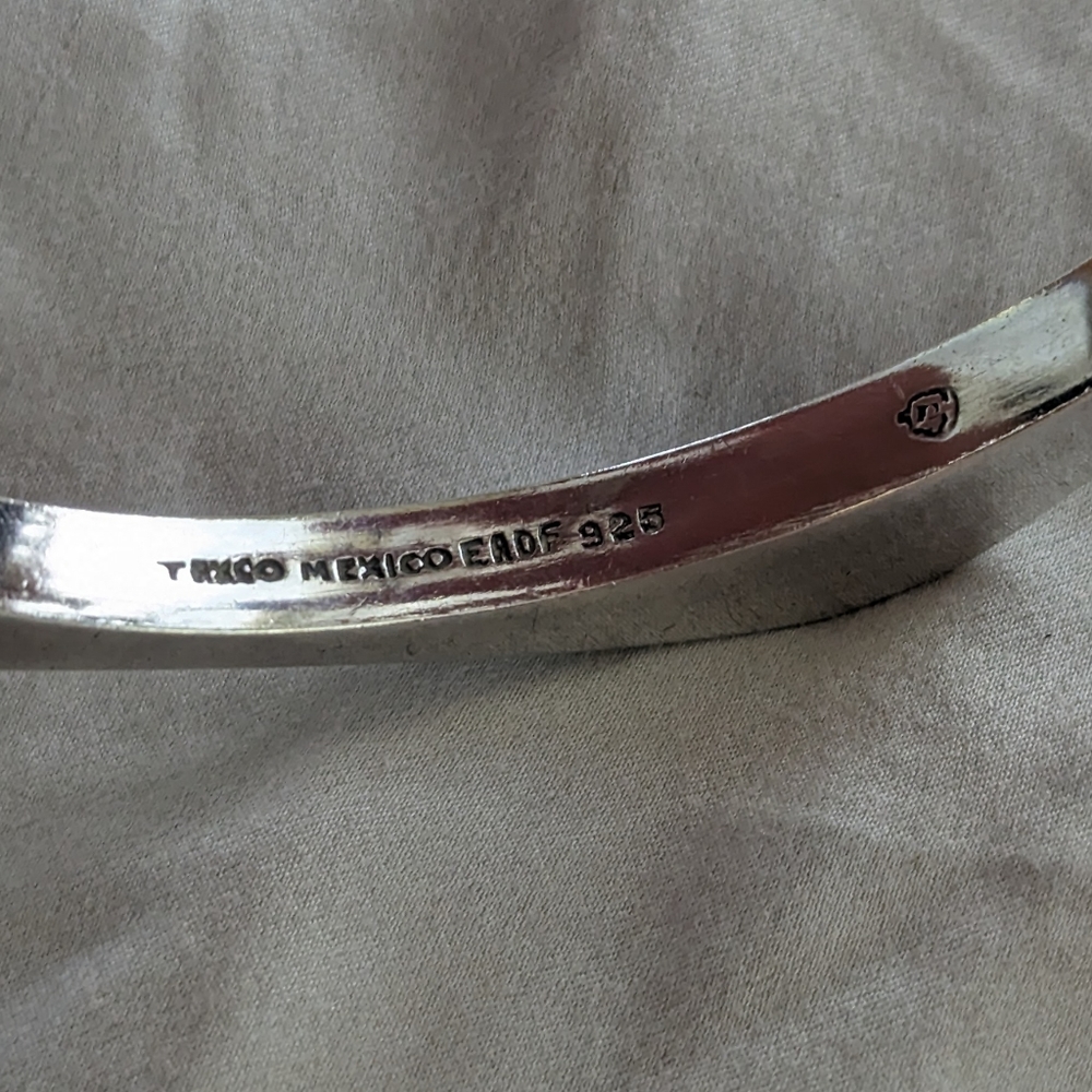 Bangle bracelet Sterling silver Taxco Mexico 925 - Picture 3 of 5